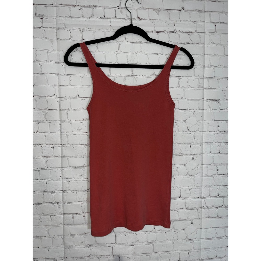 Eileen‎ Fisher Womens Organic Cotton Scoop Neck Tank Top Terracotta Red Small